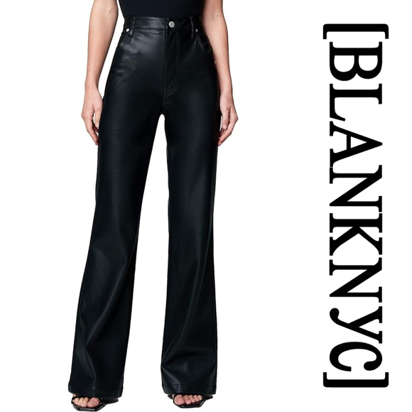 BLANK NYC- Faux Leather Franklin Rib Cage Straight in After Hours - Size 25 - Picture 4 of 6